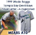 1999 Wade Boggs Tampa Bay Devil Rays Signed Game Worn Road Jersey (MEARS A10 / Boggs LOA/JSA) Final/3,000th Hit Season