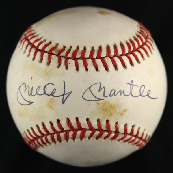 1984-94 Mickey Mantle New York Yankees Single Signed OAL Brown Baseball (UDA) 