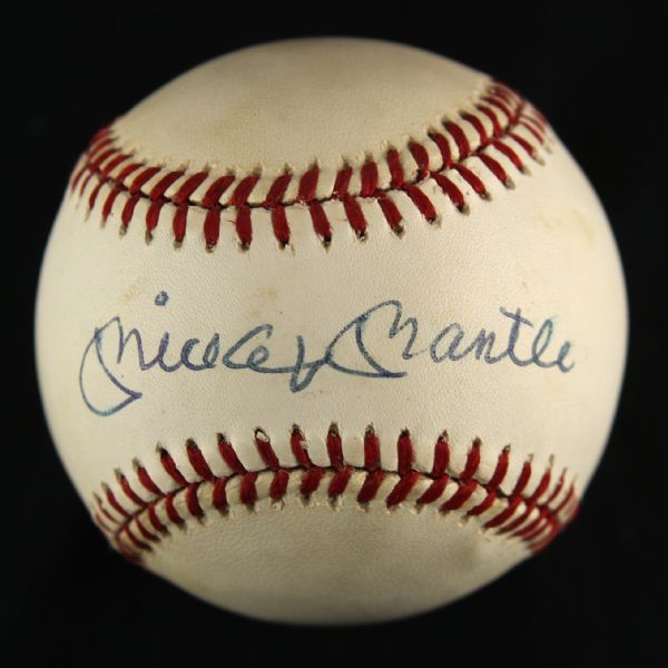 1984-94 Mickey Mantle New York Yankees Single Signed OAL Brown Baseball (JSA)