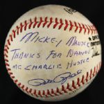 1994-99 Pete Rose Cincinnati Reds Single Signed & Inscribed Mickey Mantle Thanks For Calling Me Charlie Hustle ONL White Baseball (JSA)