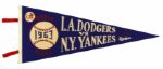 1963-65 New York Yankees Pennants Includes Yankees Dodgers World Series Pennant