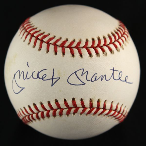 1984-94 Mickey Mantle New York Yankees Single Signed OAL Brown Baseball (JSA)