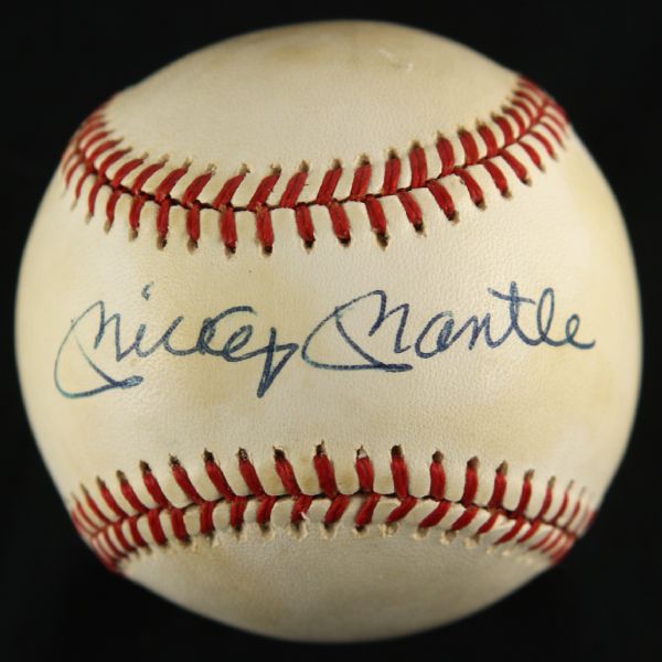1984-94 Mickey Mantle New York Yankees Single Signed Rawlings OAL Bobby Brown Baseball (JSA)