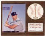 1980s Mickey Mantle New York Yankees Signed 12" x 15" 500 Home Run Club Display (JSA) 312/1500 