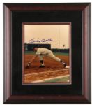 1980s Mickey Mantle New York Yankees Signed 15" x 17" Framed Photo *JSA Full Letter*