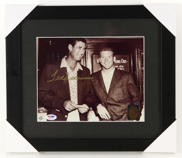 1990s Ted Williams Boston Red Sox Signed 13" x 15" Framed Photo w/ Mickey Mantle (PSA/DNA) 523/1000