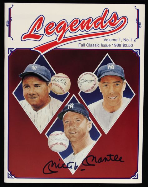 1988 Mickey Mantle New York Yankees Signed Legends Magazine Fall Classic Issue (JSA)