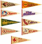 1960's-90's Lot of 19 Basketball Football Basketball Full Size Pennants 29-30 