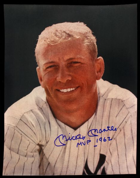 1990s Mickey Mantle New York Yankees Signed & Inscribed ("MVP 1962" & "No. 7") Photos - Lot of 2 (JSA)