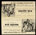 1960's Ink Spots Multi Signed Placard From Show at Mickey Mantle's Joplin Holiday Inn (JSA)