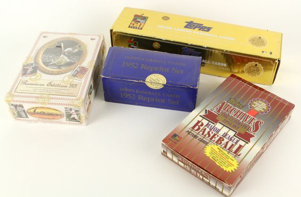 1993-2001 Baseball Card Collection - Lot of 4 w/ 1952 Topps Reprint Factory Set, Unopened 1993 Ted Williams Premiere & 1954 Topps Archive Hobby Boxes