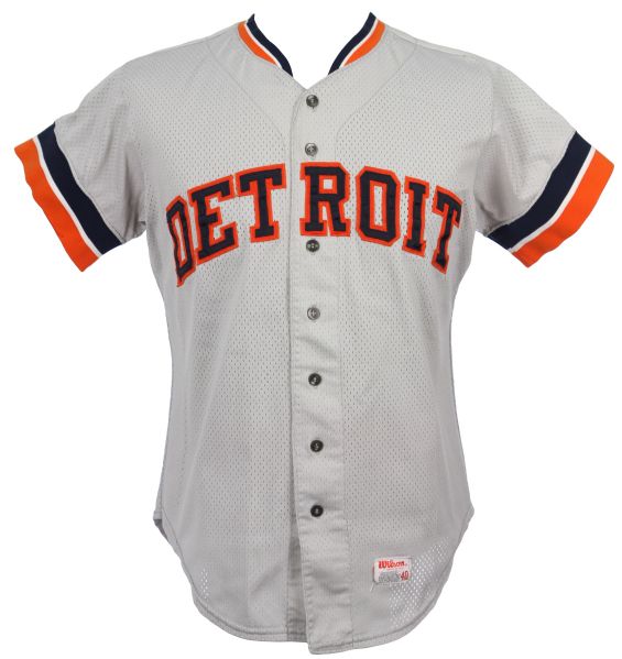 1985-86 Doug Baker Detroit Tigers Game Worn Batting Practice Jersey (MEARS LOA)
