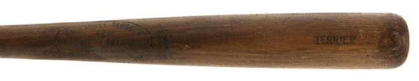 1933 J.P. Terrier H&B Louisville Slugger Professional Model Game Used Bat (MEARS LOA) Sidewritten "J.P. Terrier 9-19-33 Mobile B.C."