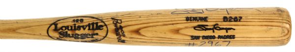 1999 Tony Gwynn San Diego Padres Signed & Inscribed ("2,967") Louisville Slugger Professional Model Game Used Bat (MEARS LOA/JSA Full Letter)