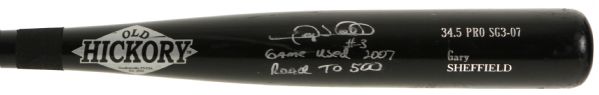 2007 Gary Sheffield Detroit Tigers Signed "Road to 500" Old Hickory Professional Model Game Used Bat (MEARS LOA/JSA)