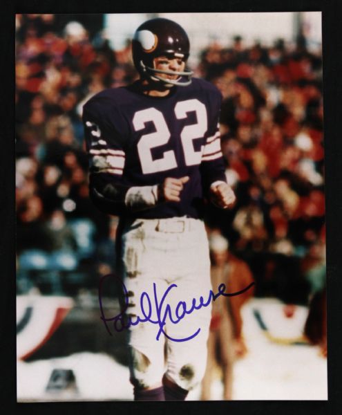 1980s Paul Krause Minnesota Vikings Signed 8" x 10" Photo *JSA*