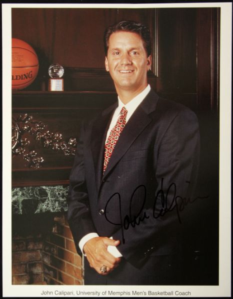 2000-09 John Calipari Memphis Tigers Signed 8" x 10" Photo *JSA*