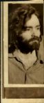 1971 Charles Manson at Tate/LaBianca Murder Trial Original 3" x 7" Photo