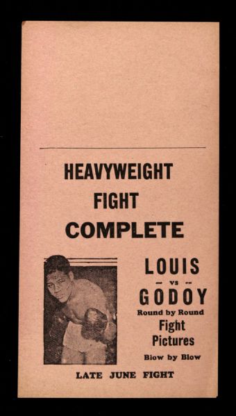 1940 Joe Louis Arturo Godoy World Heavyweight Title Fight Handbill