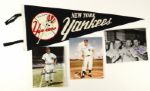 1950s-60s Signed New York Yankees Pennant Photos Berra Larsen Skowron Blanchard Boyer  (Lot of 4)