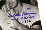 1950's-60's Signed New York Yankees Pennant Photos Berra Larsen Skowron Blanchard Boyer  (Lot of 4)