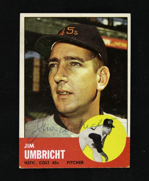 1963 Jim Umbricht Houston Colt .45s Signed Topps #99 Trading Card (JSA)
