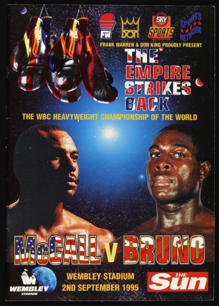 1992-95 Frank Bruno British Heavyweight Champion Fight Program Collection - Lot of 3