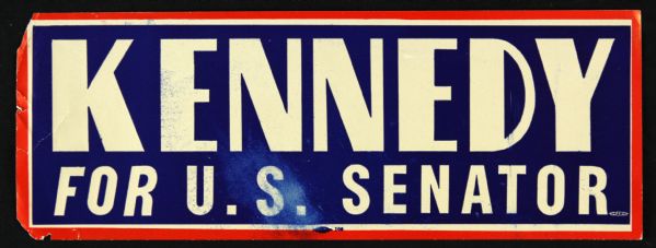 1952 Kennedy For U.S. Senator 3.5" x 10" Paper Broadside