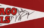 1990's Framed Signed Chicago Bulls Pennant 14 Signatures w/ Michael Jordan (Clubhouse) Scottie Pippen 15 x 33 (JSA)
