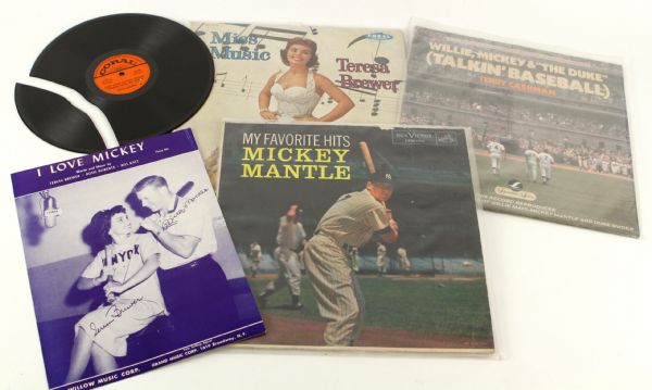 1950s-1980s Mickey Mantle Teresa Brewer Record Collection w/Signed Record (JSA)