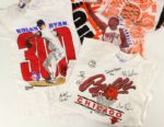 1990's Baseball Football Basketball Hockey Apparel Collection - Lot of 16 w/ Items Signed by Nolan Ryan, Steve Young, Scottie Pippen & More