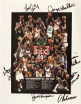 2008 Milwaukee Bucks Memorabilia Collection - Lot of 7 w/ Multi Signed Ball & Poster Including Oscar Robertson & More (JSA)