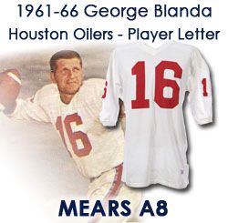 1961-66 George Blanda Houston Oilers Game Worn Road Jersey (MEARS A8/Player LOA) Style Worn During the 1961 Championship / Final Season!