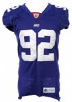2002 Michael Strahan New York Giants Game Worn Home Jersey (MEARS A10/Mei Gray COA)