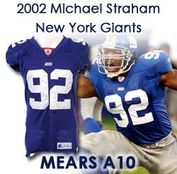2002 Michael Strahan New York Giants Game Worn Home Jersey (MEARS A10/Mei Gray COA)