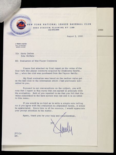1960s-80s Signed Baseball Football Letter Collection (MEARS LOA)