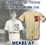 1947 circa George Dickey Chicago White Sox Game Worn Home Uniform (MEARS A9)