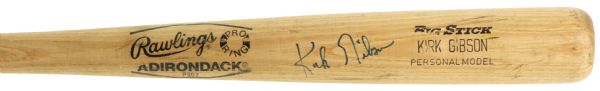1983-86 Kirk Gibson Detroit Tigers Signed Rawlings Adirondack Professional Model Game Used Bat (MEARS LOA/JSA)