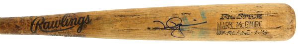 1993 Mark McGwire Oakland As Signed Rawlings Professional Model Game Used Bat (MEARS LOA/JSA)