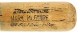 1993 Mark McGwire Oakland A's Signed Rawlings Professional Model Game Used Bat (MEARS LOA/JSA)