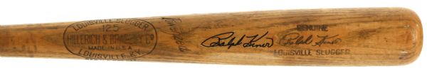 1950-55 Ralph Kiner Signed H&B Louisville Slugger Team Index Bat (MEARS LOA/JSA)