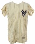 1955 Johnny Kucks New York Yankees Game Worn Home Jersey w/ Number Change (MEARS LOA)