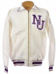 1960s Northwestern Wildcats Game Worn Warm Up w/ Fleece Jacket & Satin Pants (MEARS LOA)