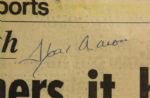 1974 Hank Aaron Atlanta Braves Signed Chicago Tribune Sports Section (JSA)