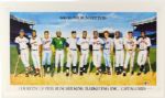 1988 Hank Aaron Atlanta Braves Signed 23" x 40" Matted Ron Lewis "500 Home Run Hitters" Poster (JSA)