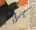 1994-2002 Nancy Kerrigan Signed Newspaper & Apollo Ohno Signed Beret - Lot of 2 (JSA)