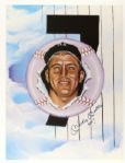 1986 Mickey Mantle New York Yankees Signed & Inscribed ("No. 7") 18" x 24" Robert Stephen Simon Lithograph (JSA)