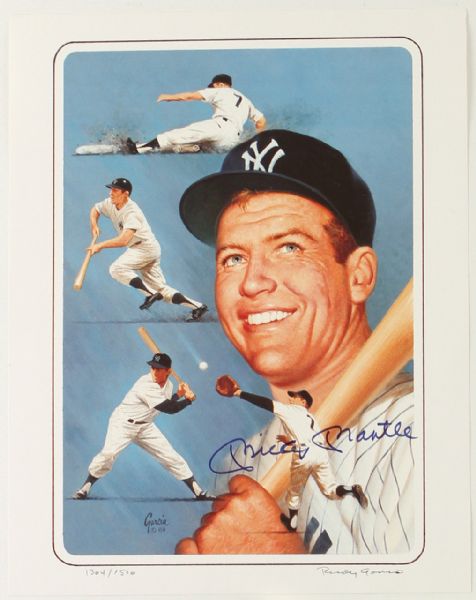 1989 Mickey Mantle New York Yankees Signed 11" x 14" Lithograph (JSA) 1304/1500