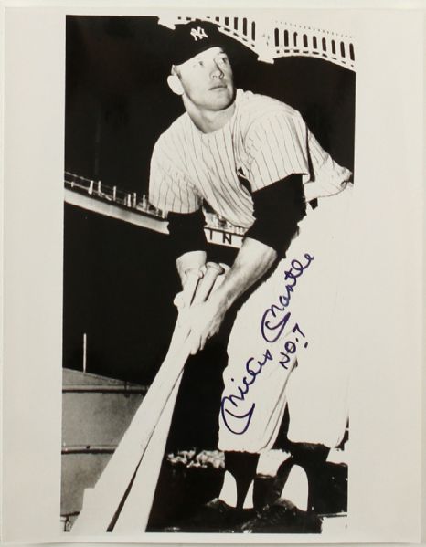1980s Mickey Mantle New York Yankees Signed & Inscribed ("No. 7") 11" x 14" Photo (JSA)