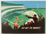 1950s Milwaukee Braves Multi Signed "Go Get Em Braves!" 35" x 47" Miller Beer Broadside w/ 22 Signatures Including Spahn, Mathews, Crandall & More (JSA)